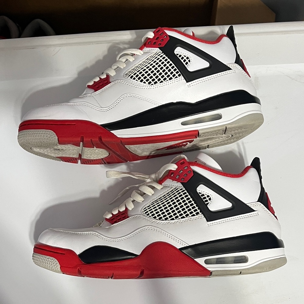 Jordan Men's White and Red Athletic Sneakers